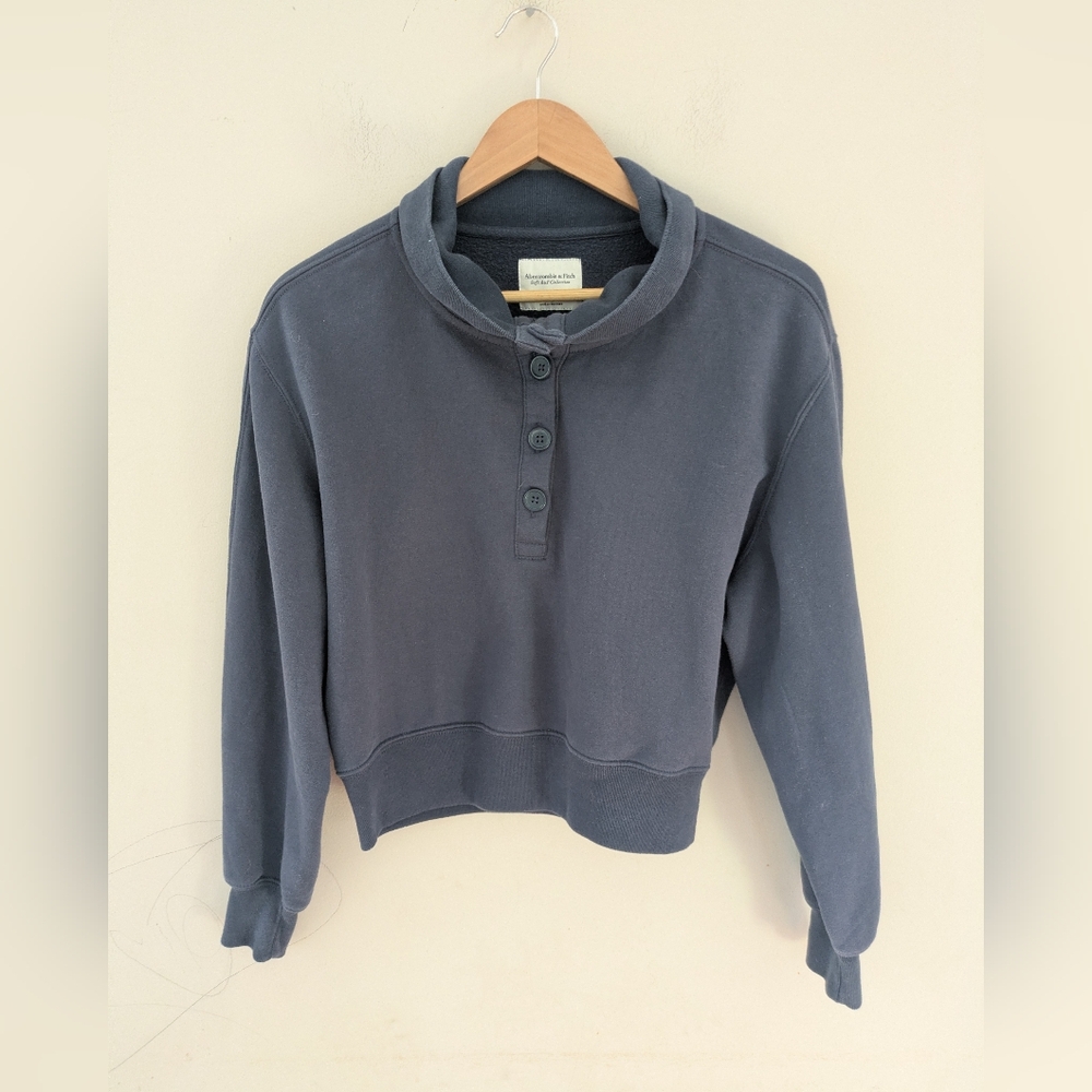 Abercrombie & Fitch Soft AF Essentials Blue Cowl Pullover Sweater Size S